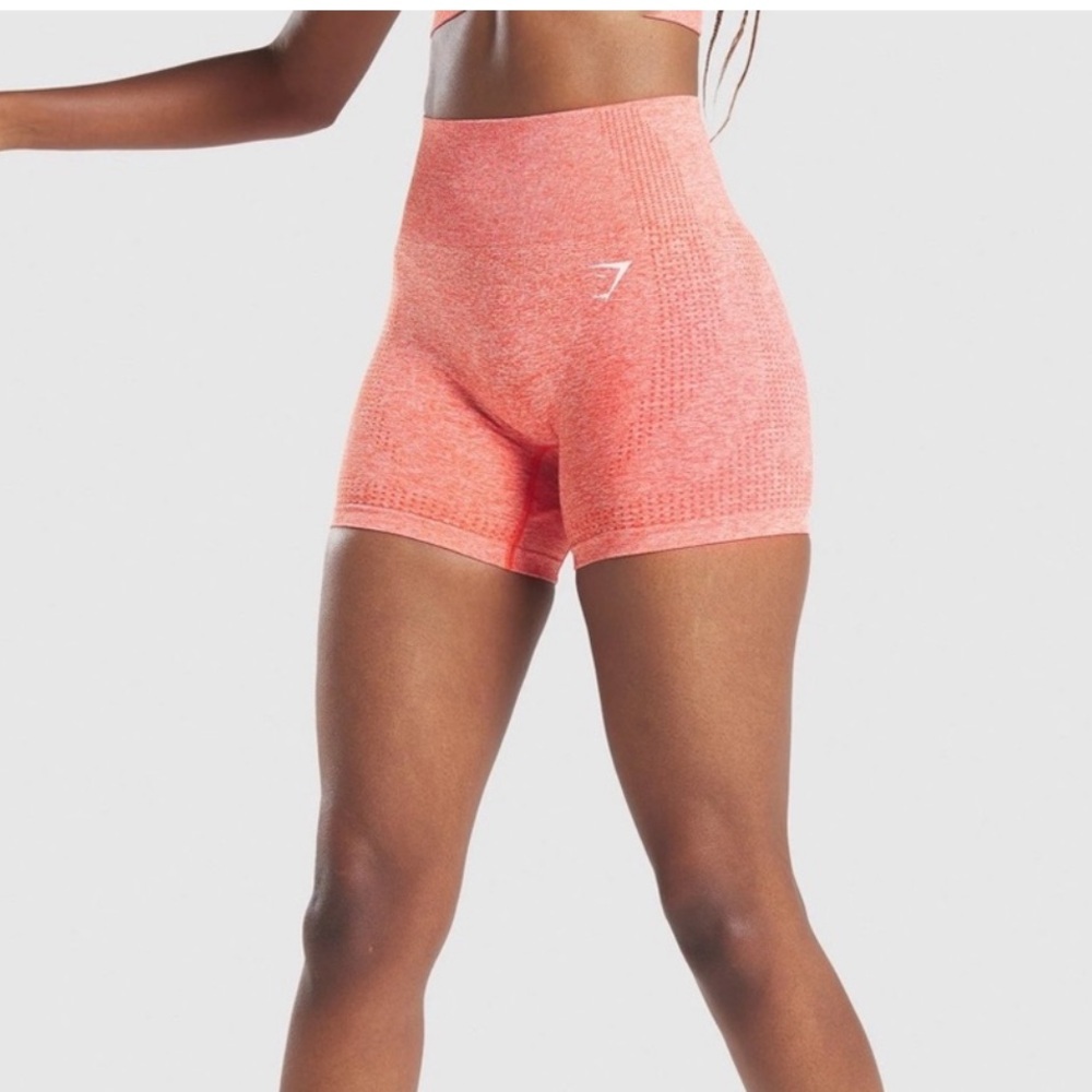 Gymshark Coral Seamless High-Waist Athletic Shorts